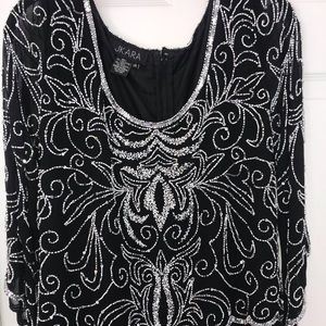 Formal JKara beaded full length black dress